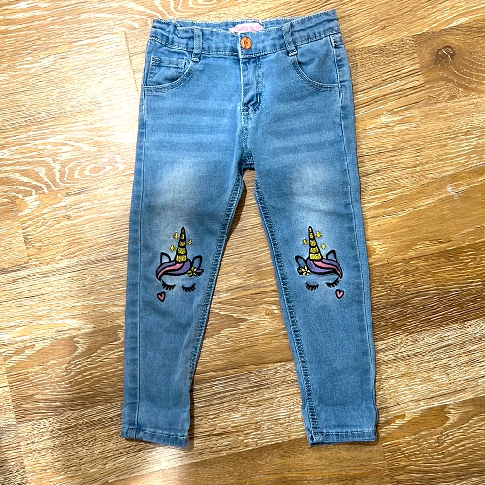 Soho Blue Girls Unicorn Denim Jeans size 4 🦄